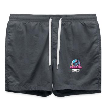 Croatia 2025 Palmen - Badeshorts - Anthrazit - Vorne - AI Model Male 185 light (185cm)