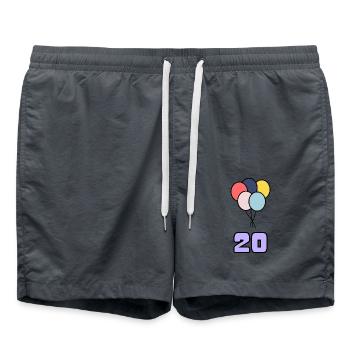 ALLES GUTE ZUM GEBURTSTAG. ALLES GUTE ZUM GEBURTSTAG. JAHRESTAG. - Badeshorts - Anthrazit - Vorne - AI Model Male 185 light (185cm)
