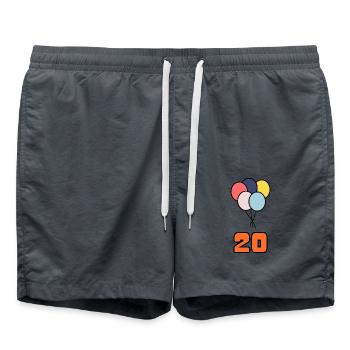 ALLES GUTE ZUM GEBURTSTAG. ALLES GUTE ZUM GEBURTSTAG. JAHRESTAG. - Badeshorts - Anthrazit - Vorne - AI Model Male 185 light (185cm)