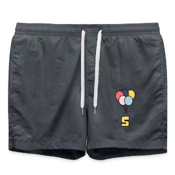 5. 5 YEARS. 5TH ANNIVERSARY. BIRTHDAY 5 YEARS. 5 - Swim Trunks - anthracite - Front - AI Model Male 185 light (185cm)