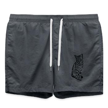 Katze Kätzchen Tigerkatze Katzenshirt Geschenk - Badeshorts - Anthrazit - Vorne - AI Model Male 185 light (185cm)