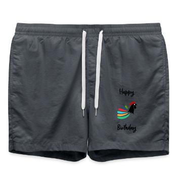ALLES GUTE ZUM GEBURTSTAG. ALLES GUTE ZUM GEBURTSTAG. JAHRESTAG. - Badeshorts - Anthrazit - Vorne - AI Model Male 185 light (185cm)