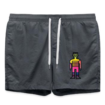 Zombie Halloween Witzig Bunt - Badeshorts - Anthrazit - Vorne - AI Model Male 185 light (185cm)