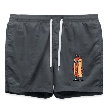 New Yorker Hot-Dog-Attitüde - Badeshorts - Anthrazit - Vorne - AI Model Male 185 light (185cm)