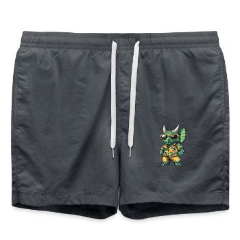 Dinosaur triceratops Comic Holiday - Swim Trunks - anthracite - Front - AI Model Male 185 light (185cm)