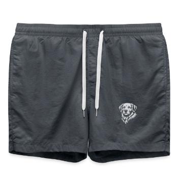 Tête de Labrador dans un style de tatouage vectoriel - Short de bain - charbon - Devant - AI Model Male 185 light (185cm)