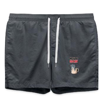 Pas chat aujourd’hui - Mème drôle de café au bureau - Short de bain - charbon - Devant - AI Model Male 185 light (185cm)