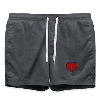 Mom Herz Mama Muttertag Mutterherz - Badeshorts - Anthrazit - Vorne - AI Model Male 185 light (185cm)