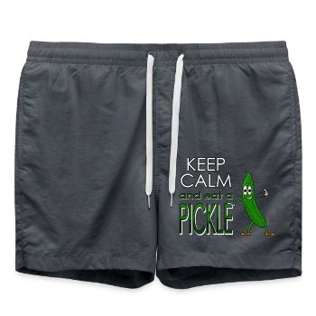 Keep calm and eat a pickle - Eat pickle - Swim Trunks - anthracite - Front - AI Model Male 185 light (185cm)