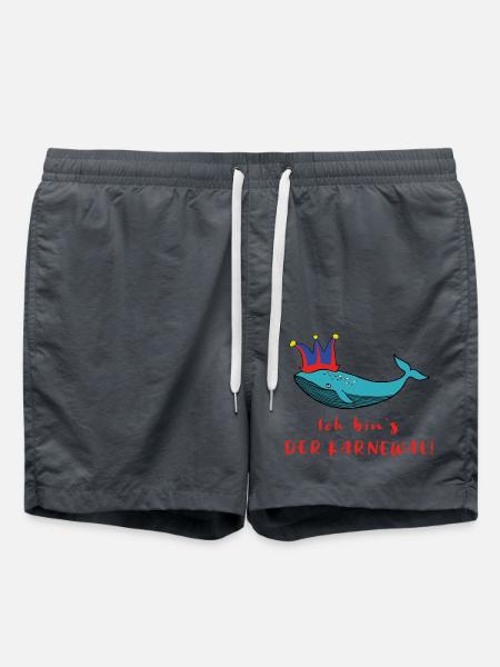 Karneval Karnewal Wal Fasching Lustig Geschenk - Badeshorts - Anthrazit