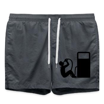 vergiften öl benzin diesel trinken saufen betrinke - Badeshorts - Anthrazit - Vorne - AI Model Male 185 light (185cm)