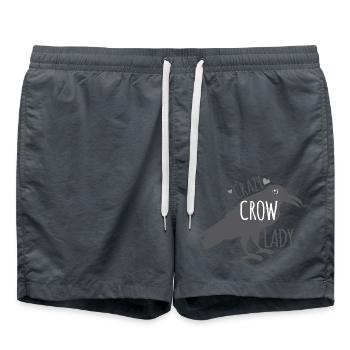 Crazy crow lady - Swim Trunks - anthracite - Front - AI Model Male 185 light (185cm)