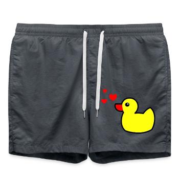 Quietscheente Gelb Valentinstag 2 - Badeshorts - Anthrazit - Vorne - AI Model Male 185 light (185cm)