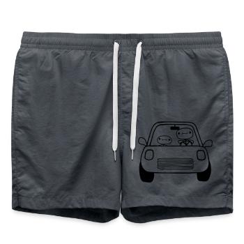Papa Kind Auto - Badeshorts - Anthrazit - Vorne - AI Model Male 185 light (185cm)