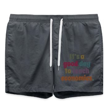 It's A Good Day To Teach Economics Funny Economist - Swim Trunks - anthracite - Front - AI Model Male 185 light (185cm)