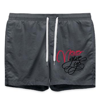 Never give up - Swim Trunks - anthracite - Front - AI Model Male 185 light (185cm)
