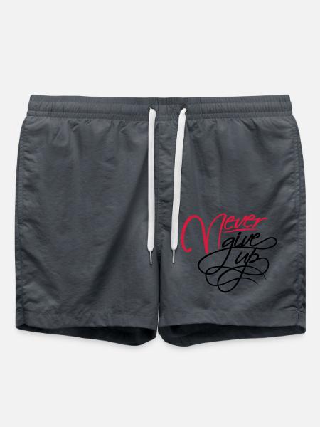 Never give up - Swim Trunks - anthracite