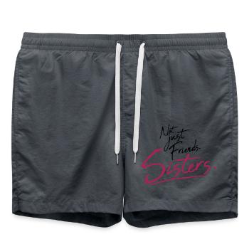 Text Sisters Friends - Badeshorts - Anthrazit - Vorne - AI Model Male 185 light (185cm)
