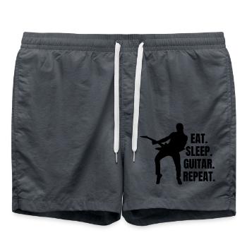 Gitarrist Musik Musiker Gitarristin Band Gitarre - Badeshorts - Anthrazit - Vorne - AI Model Male 185 light (185cm)