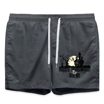 Happy Halloween in Berlin Stadtnamen Design - Badeshorts - Anthrazit - Vorne - AI Model Male 185 light (185cm)