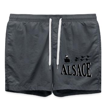 Elsässer Weihnachtsstörche - Badeshorts - Anthrazit - Vorne - AI Model Male 185 light (185cm)