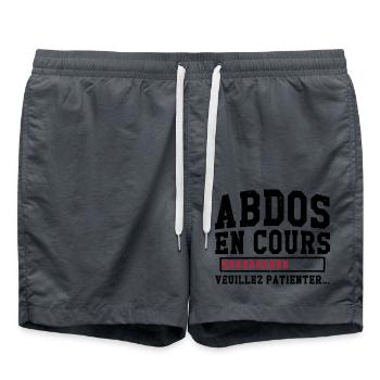 Abdos en cours veuillez patienter - Short de bain - charbon - Devant - AI Model Male 185 light (185cm)