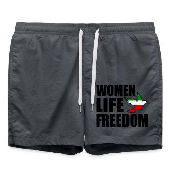 Women life freedom - Swim Trunks - anthracite - Front - AI Model Male 185 light (185cm)