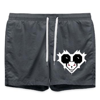 PETSCII M4U5 - Swim Trunks - anthracite - Front - AI Model Male 185 light (185cm)