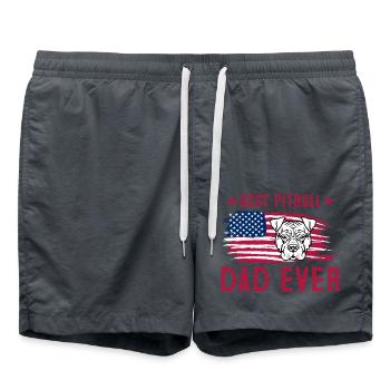 Best pitbull dad ever - Swim Trunks - anthracite - Front - AI Model Male 185 light (185cm)