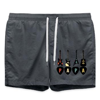 PAPA Guitariste - Short de bain - charbon - Devant - AI Model Male 185 light (185cm)