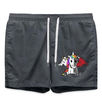 Unicorn Dark Demon Angel Devil Satanic Fable - Swim Trunks - anthracite - Front - AI Model Male 185 light (185cm)