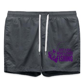 Angler Fishing Hook Fishing Rod Sport Fisherman - Swim Trunks - anthracite - Front - AI Model Male 185 light (185cm)
