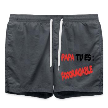Papa, du bist großartig - Badeshorts - Anthrazit - Vorne - AI Model Male 185 light (185cm)
