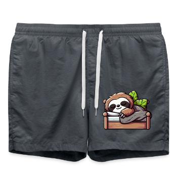 Entspanntes Faultier - Gemütliches Nickerchen - Badeshorts - Anthrazit - Vorne - AI Model Male 185 light (185cm)