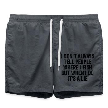 I Dont Always Tell People Where I Fish - Humour - Short de bain - charbon - Devant - AI Model Male 185 light (185cm)