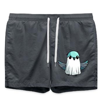 Hummingbird Bird Halloween Comic Ghost - Swim Trunks - anthracite - Front - AI Model Male 185 light (185cm)
