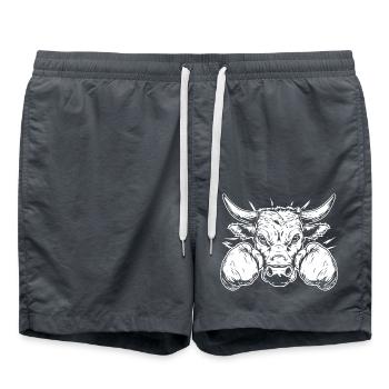 Bull Bull Boxer Boxing MMA Martial Arts - Swim Trunks - anthracite - Front - AI Model Male 185 light (185cm)