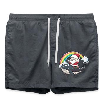 Wal Weihnachtsmann Regenbogen - Badeshorts - Anthrazit - Vorne - AI Model Male 185 light (185cm)