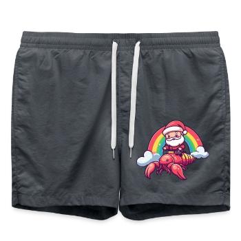 Lobster Crab Santa Claus Rainbow - Swim Trunks - anthracite - Front - AI Model Male 185 light (185cm)