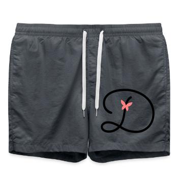 Letter D Butterfly Letter - Swim Trunks - anthracite - Front - AI Model Male 185 light (185cm)