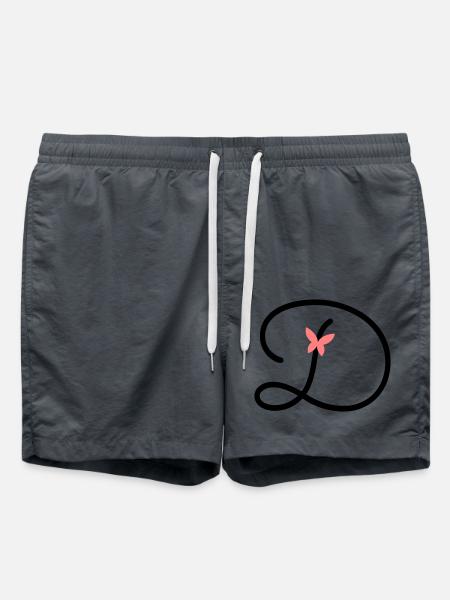 Letter D Butterfly Letter - Swim Trunks - anthracite