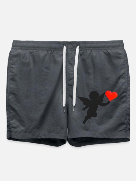Angel heart, black - Swim Trunks - anthracite