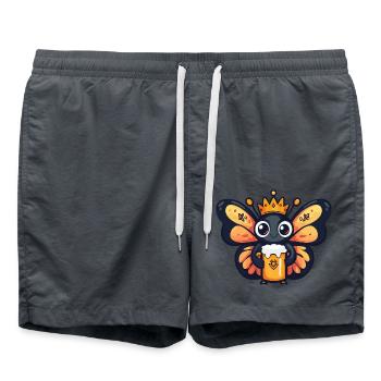 Schmetterling Bier Lustig - Badeshorts - Anthrazit - Vorne - AI Model Male 185 light (185cm)