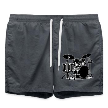 Drums Outline - Swim Trunks - anthracite - Front - AI Model Male 185 light (185cm)