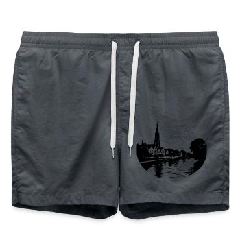 Danube à Ulm - Short de bain - charbon - Devant - AI Model Male 185 light (185cm)