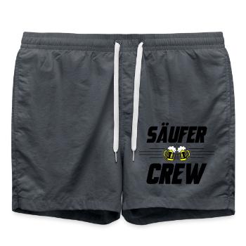 Säufer Crew Bier - Badeshorts - Anthrazit - Vorne - AI Model Male 185 light (185cm)