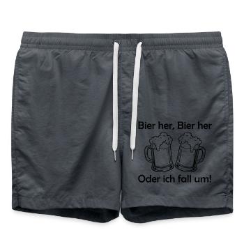 Bienen hier, Bienen hier - oder ich fall um! - Badeshorts - Anthrazit - Vorne - AI Model Male 185 light (185cm)