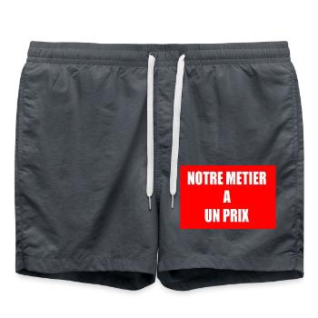 Notre métier a un prix - Short de bain - charbon - Devant - AI Model Male 185 light (185cm)