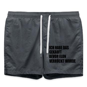 ich habe das gekauft bevor elon verrückt wurde - Badeshorts - Anthrazit - Vorne - AI Model Male 185 light (185cm)