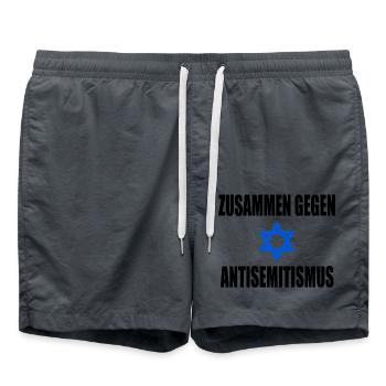 zusammen gegen antisemitismus - Badeshorts - Anthrazit - Vorne - AI Model Male 185 light (185cm)